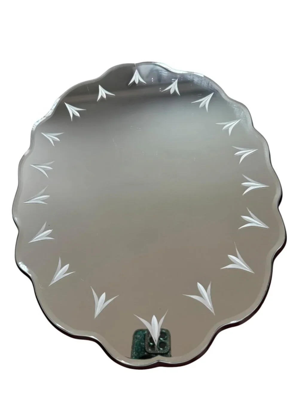 Scalloped Edge Etched Glass Vanity Mirror 12